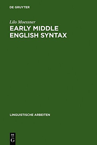 Early Middle English Syntax [Hardcover]