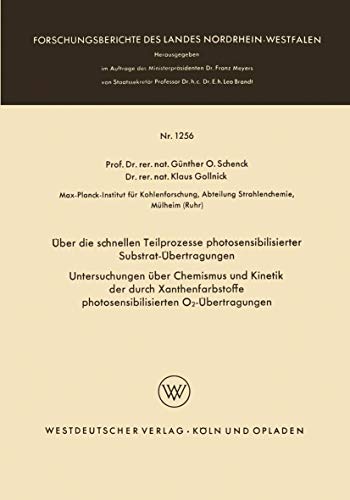ber die schnellen Teilprozesse photosensibilisierter Substrat-bertragungen Un [Paperback]