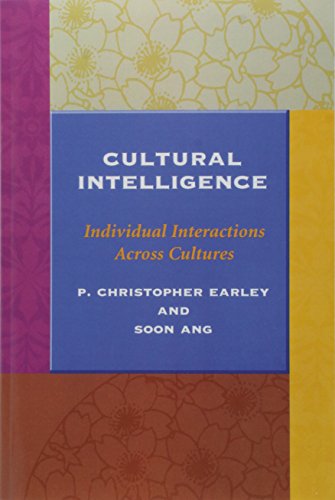 Cultural Intelligence Individual Interactions Across Cultures [Paperback]