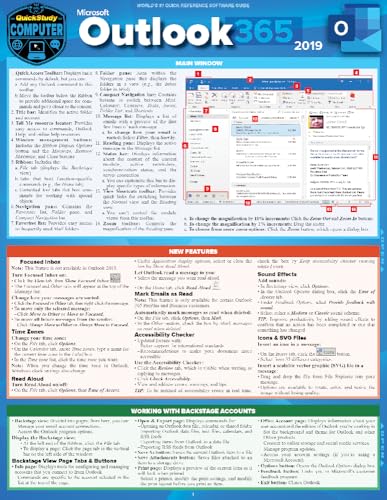 Microsoft Outlook 365 - 2019 a QuickStudy Laminated Software Reference Guide [Pamphlet]