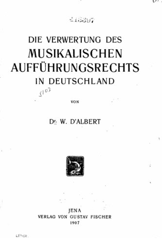 Die Verwertung Des Musikalischen Auffhrungsrechts In Deutschland (german Editio [Paperback]
