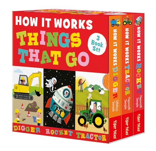 How it Works Things That Go 3-Book Boxed Set Digger Rocket Tractor [Board book]