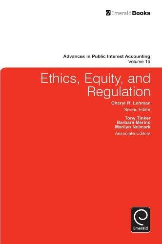 Ethics, Equity, And Regulation (advances In Public Interest Accounting) [Hardcover]