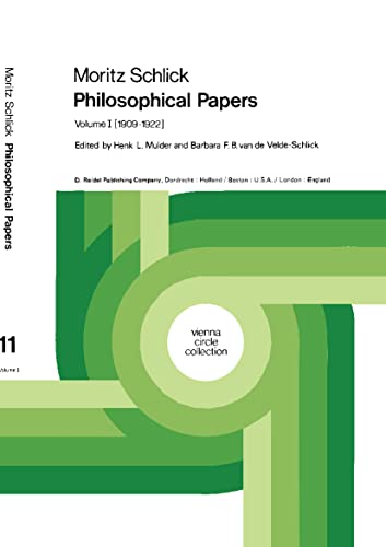 Moritz Schlick Philosophical Papers Volume 1 (19091922) [Hardcover]
