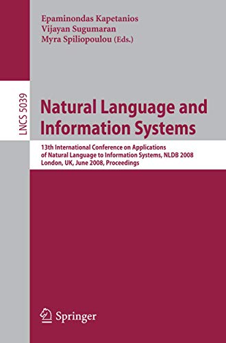 Natural Language and Information Systems 13th International Conference on Appli [Paperback]