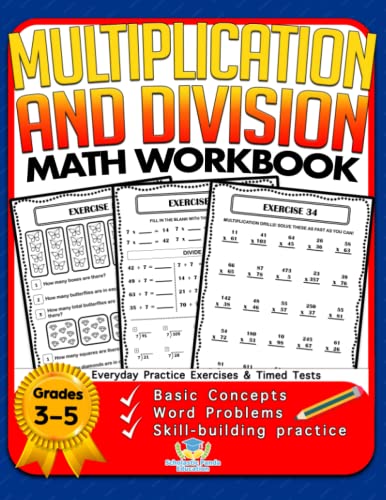 Multiplication and Division Math Workbook for 3rd 4th 5th Grades  Basic Concept [Paperback]