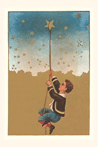 Vintage Journal Boy Hanging On A Star