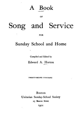 A Book Of Song And Service For Sunday School And Home [Paperback]