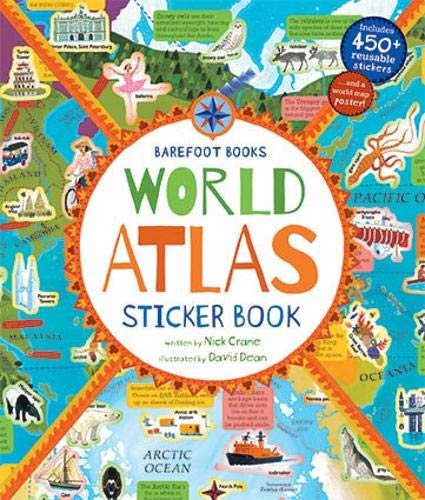Barefoot Bk World Atlas Sticker Bk       [CLOTH               ]