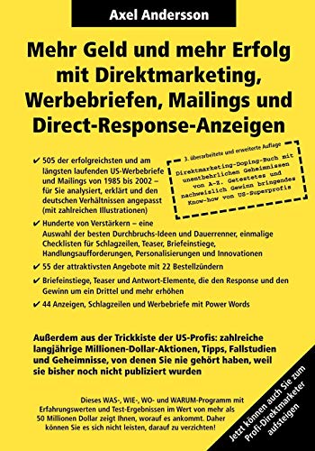 Mehr Geld und Mehr Erfolg Mit Direktmarketing, Werbebriefen, Mailings and Direct [Paperback]