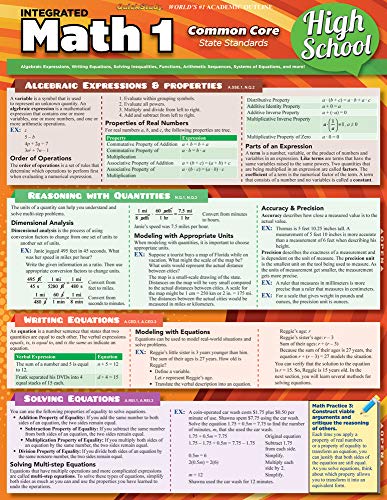 Math 1 - Common Core 9th Grade Integrated [Fold-out book or cha]