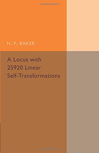 A Locus with 25920 Linear Self-Transformations [Paperback]