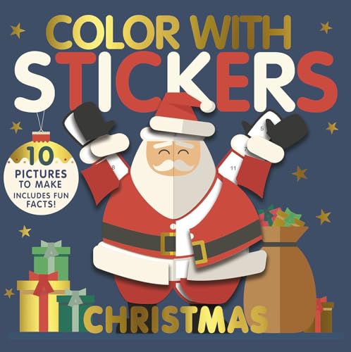 Color with Stickers Christmas Create 10 Pictures with Stickers [Paperback]