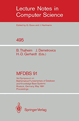MFDBS 91 3rd Symposium on Mathematical Fundamentals of Database and Knowledge B [Paperback]