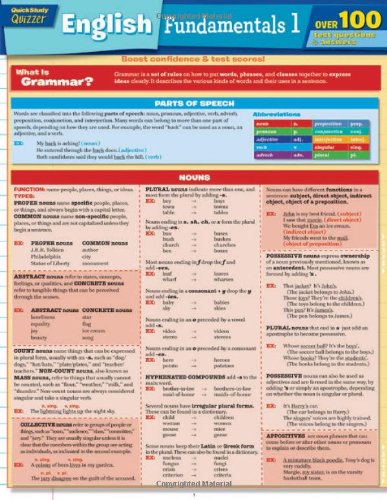 English Fundamentals 1 Quizzer [Fold-out book or cha]