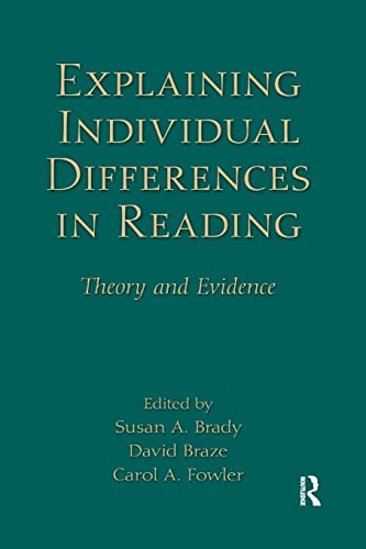 Explaining Individual Differences in Reading Theory and Evidence [Paperback]