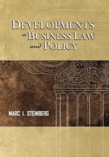 Developments In Business Law And Policy [Paperback]