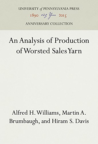 Analysis of Production of Worsted Sales Yarn [Hardcover]