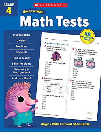 Scholastic Success with Math Tests Grade 4 Workbook [Paperback]