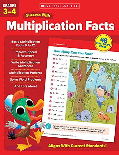 Scholastic Success with Multiplication Facts Grades 3-4 Workbook [Paperback]