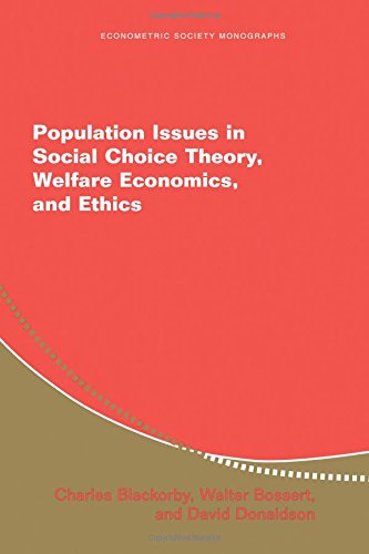Population Issues in Social Choice Theory, Welfare Economics, and Ethics [Paperback]