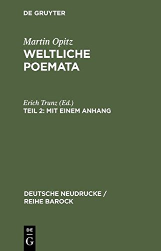 Weltliche Poemata - Mit Einem Anhang [Hardcover]