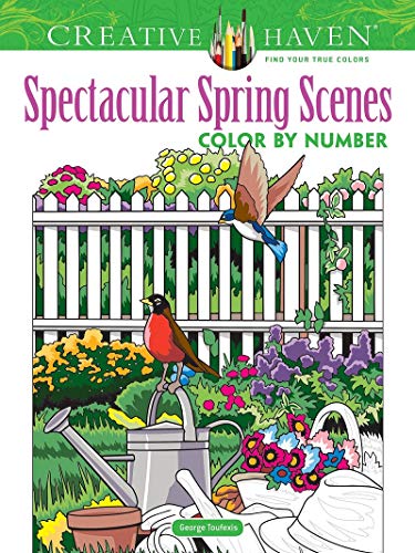 Creative Haven Spectacular Spring Scenes Color by Number [Paperback]