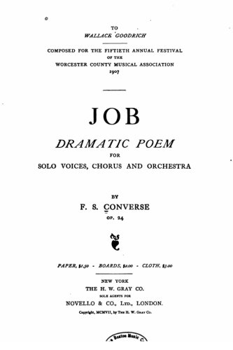 Job, Dramatic Poem For Solo Voices, Chorus And Orchestra (latin Edition) [Paperback]