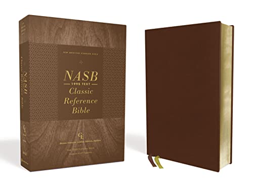 NASB, Classic Reference Bible, Genuine Leather, Buffalo, Brown, Red Letter, 1995 [Leather / fine bindi]