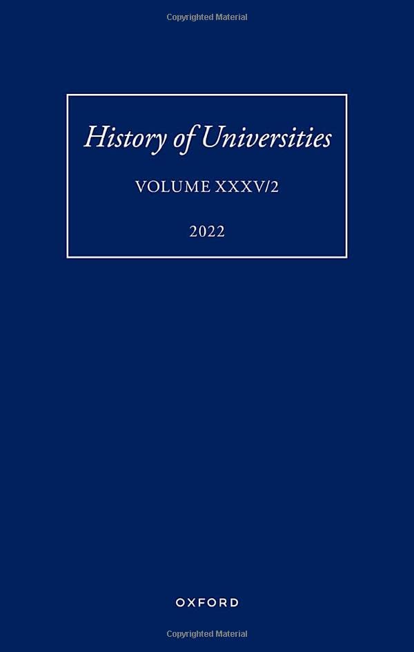 History of Universities: Volume XXXV / 2 [Hardcover]
