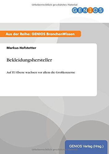 Bekleidungshersteller (german Edition) [Paperback]