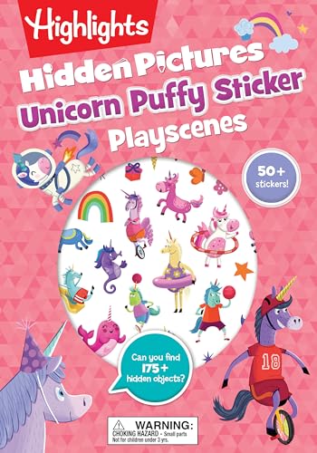 Unicorn Hidden Pictures Puffy Sticker Playscenes Unicorn Sticker Activity Book, [Paperback]