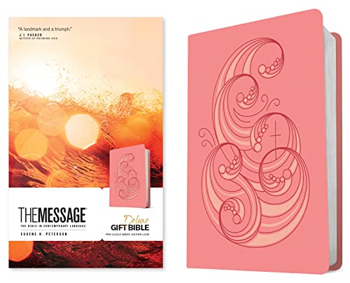 The Message Deluxe Gift Bible (Leather-Look, Pink and Gold Waves) The Bible in  [Leather / fine bindi]