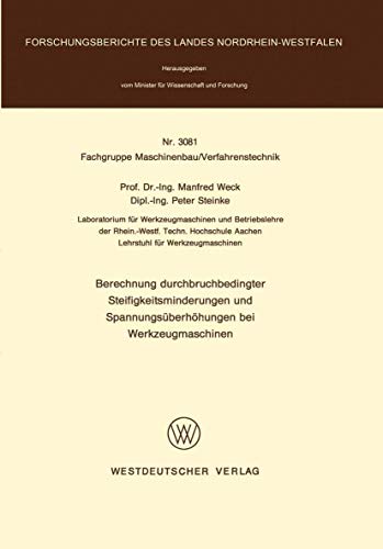 Berechnung durchbruchbedingter Steifigkeitsminderungen und Spannungsberhhungen [Paperback]