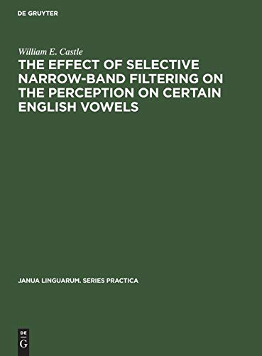 Effect Of Selective Narrow-Band Filtering On The Perception On Certain English V [Hardcover]