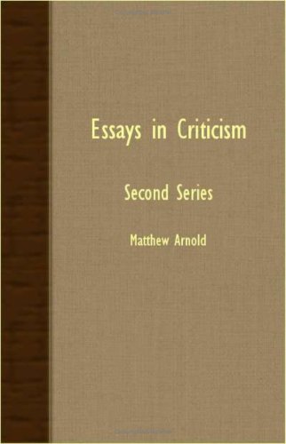 Essays in Criticism - Second Series [Unknown]