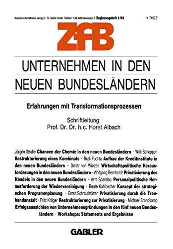Unternehmen in den neuen Bundeslndern Erfahrungen mit Transformationsprozessen [Paperback]