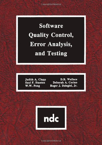 Software Quality Control, Error, Analysis [Hardcover]