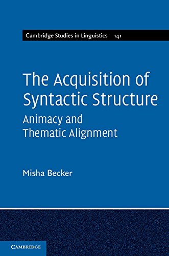 The Acquisition of Syntactic Structure Animacy and Thematic Alignment [Hardcover]