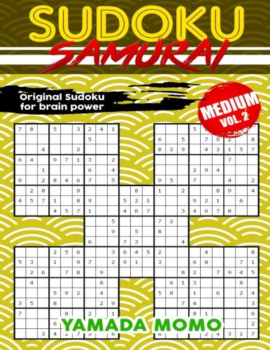 Sudoku Samurai Medium Original Sudoku For Brain Power Vol. 2 Include 100 Puzzl [Paperback]