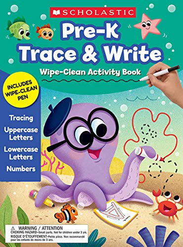 Pre-K Trace &amp Write Wipe-Clean Activity Book [Paperback]