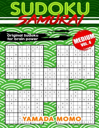 Sudoku Samurai Medium Original Sudoku For Brain Power Vol. 4 Include 100 Puzzl [Paperback]