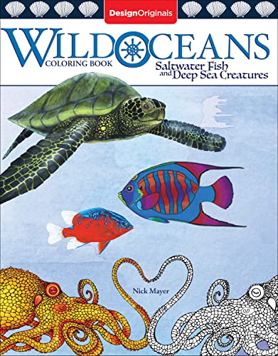 Wild Oceans Coloring Book Saltwater Fish and Deep Sea Creatures [Paperback]