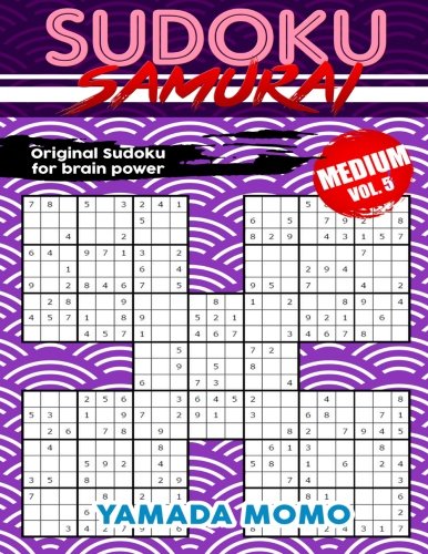 Sudoku Samurai Medium Original Sudoku For Brain Power Vol. 5 Include 100 Puzzl [Paperback]
