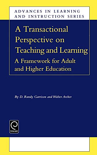 Transactional Perspective on Teaching and Learning Vol. 8  A Framework for Adul [Hardcover]