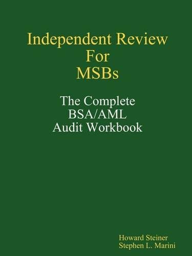 Independent Review For Msbs - The Complete Bsa/aml Audit Workbook [Paperback]