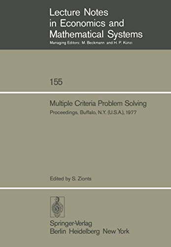 Multiple Criteria Problem Solving Proceedings of a Conference Buffalo, N.Y. (U. [Paperback]