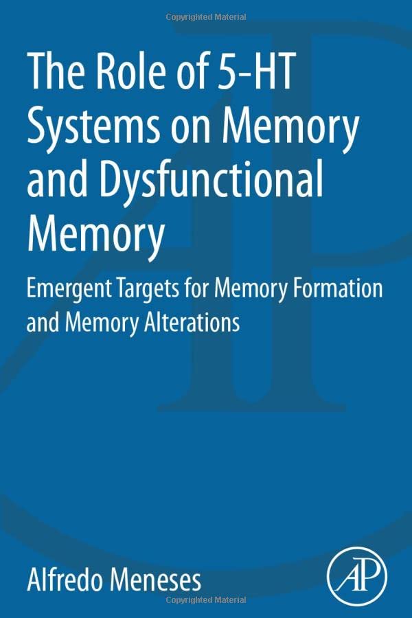 The Role of 5-HT Systems on Memory and Dysfunctional Memory Emergent Targets fo [Paperback]