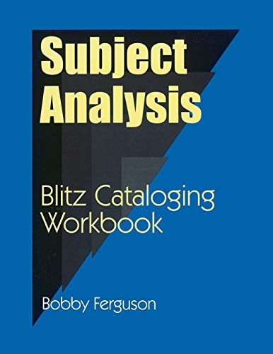 Subject Analysis Blitz Cataloging Workbook (blitz Cataloging Workbooks) [Paperback]