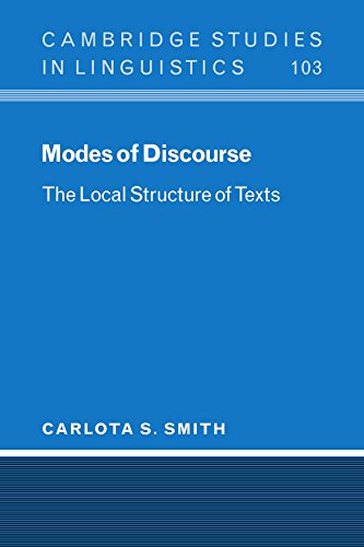 Modes of Discourse The Local Structure of Texts [Paperback]